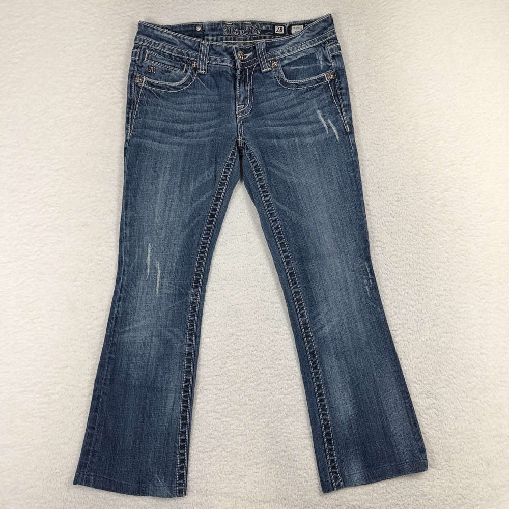 Miss Me Je4788R Boot Cut Jeans Embellished Back Pockets 28 (28.5x25) Womens
